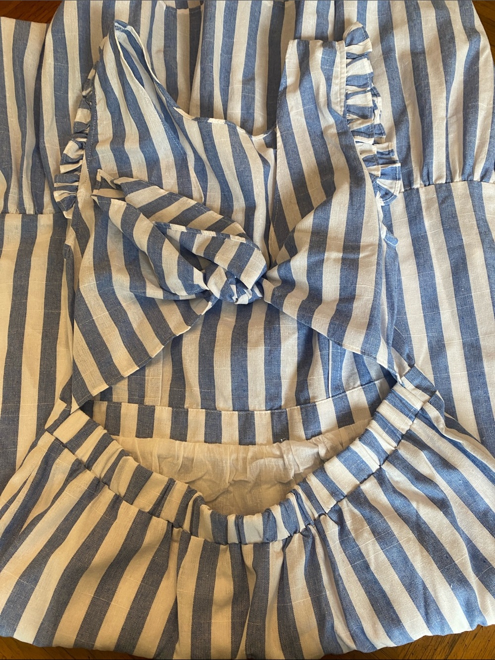 Blue and White Striped Maxi Dress - Picture 2 of 2